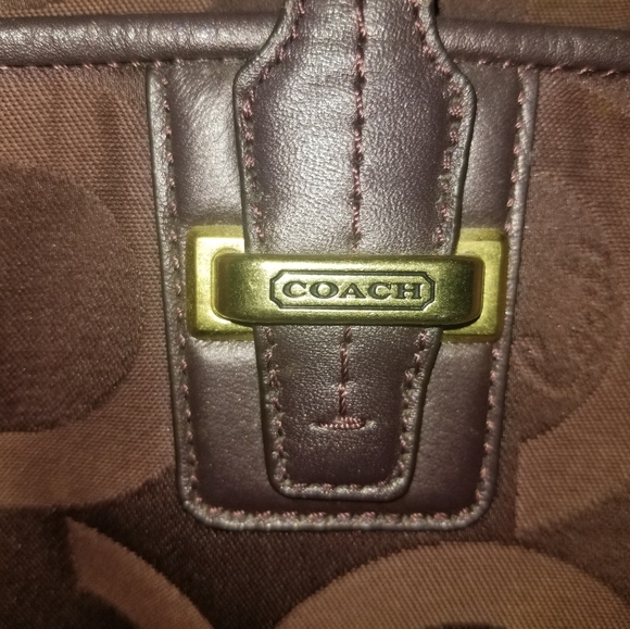 ** Sold Coach Signature Jacquard Satchel - Picture 3 of 9